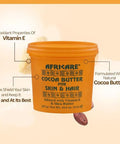 Cococare Africare Cocoa Butter 10.5 Oz For Skin And Hair Enriched With Vitamin E And Shea Butter
