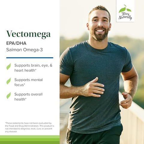 Terry Naturally Vectomega Dietary Supplement With Epa & Dha Omega3 Capsules For Brain & Heart Health Support Nutritional Supplement With Essential Fatty Acids & Peptides 60