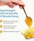 New Zealand Honey Co. Manuka Soothing Drops Lemon MGO 250+ (16 Count) + Raw Manuka Honey UMF 15+ MGO 514+ (8.8oz/250g)