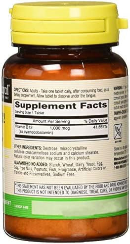 Mason Natural Vitamin B12 1000Mcg Sublingual Tablets 100 Ea