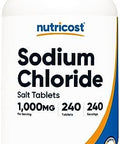 Nutricost Sodium Chloride 1000Mg 240 Tablets Salt Tablets Nongmo Gluten