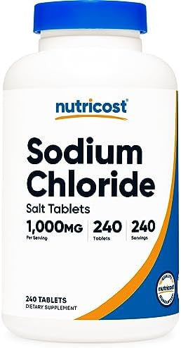 Nutricost Sodium Chloride 1000Mg 240 Tablets Salt Tablets Nongmo Gluten