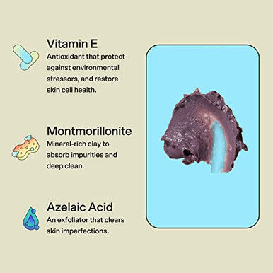 Bubble Skincare Come Clean Detoxifying Clay Mask - Mineral-Rich Face Mask With Azelaic Acid And Vitamin E To Gently Exfoliate And Protect Skin - Skin Care Suitable For All Skin Types (45 Ml)