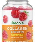 Lifeable Phosphatidylserine (Ps) + Collagen & Biotin Gummies Bundle Great Tasting Vitamin Supplement Gluten Gmo Chewable Gummy