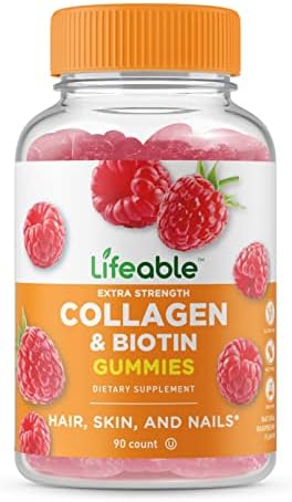 Lifeable Phosphatidylserine (Ps) + Collagen & Biotin Gummies Bundle Great Tasting Vitamin Supplement Gluten Gmo Chewable Gummy