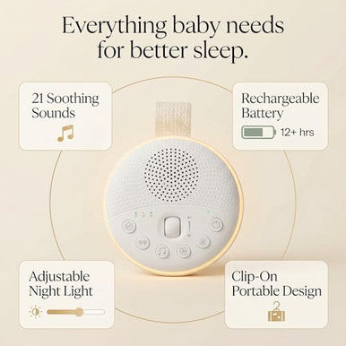 Cymrix White Noise Machine For Baby & Adults With 21 Relaxing Sounds & Adjustable Night Light Rechargeable & Portable Sleep Aid For Home & Travel