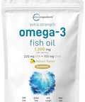 Micro Ingredients Extra Strength Omega 3 Fish Oil Supplements 1200Mg Per Serving 240 Softgels Lemon Flavored Burpless Essential Fatty Acids Epa 220Mg Dha 150Mg Deep Sea Fish