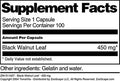 Terravita Black Walnut Leaf - 450 Mg (100 Capsules, Zin: 511427)