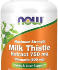 Now Foods Milk Thistle Extract 750 Mg Silymarin (600 Mg), Maximum Strength - 90 Veg Capsules