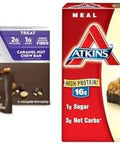 Atkins Endulge Caramel Nut Chew Bar Dessert Favorite 1G Sugar Good Source Of Fiber Low Sugar & Chocolate Peanut Butter Pretzel Protein Meal Bar High Fiber 16G Protein 1G Sugar