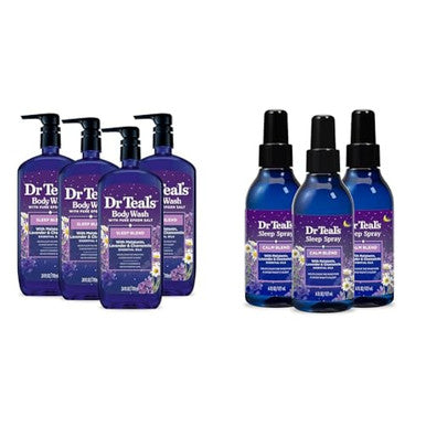 Dr Teal'S Body Wash & Sleep Spray Bundle With MelatoninLavender & Chamomile - Pack Of 424 Fl Oz & Pack Of 36 Fl Oz