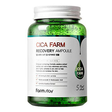 Farmstay Cica Farm Recovery Ampoule 8.45 Fl Oz/ 250Ml Hydrating Calming Gel Ampoule With Vitamin Capsules