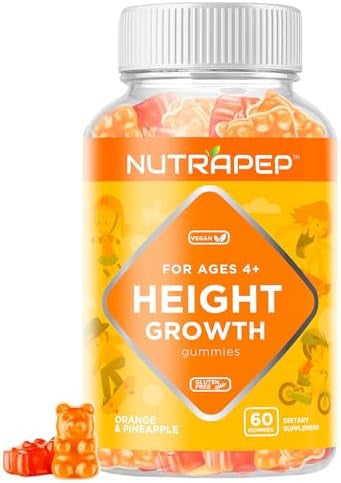 Teens Height Growth Supplement Gummies - Kids Grow Taller Natural Height Increaser Multivitamin - With Calcium Vitamin D3 K2 Zinc L-Arginine L-Glutamine L-Ornithine For Boys Girls