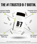 Nutrabio Biotin (Vitamin B7) Supplement 5000Mcg May Help Promote Healthy Hair Skin And Nails 90 Vegetable Capsules