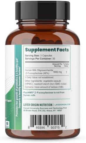 Layer Origin PureHMO Human Milk Oligosaccharide (HMO 2'-FL) Prebiotic Fiber