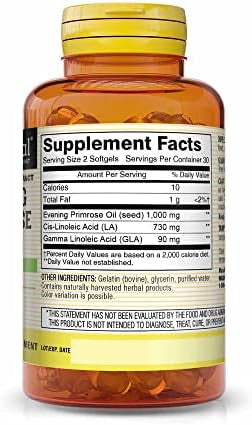 Mason Natural Evening Primrose Oil 1000 Mg Hormonal Balance & Skin Support For Women Rich In Omega6 Gla & La Pms & Menopause Relief Supplement 60 Softgels