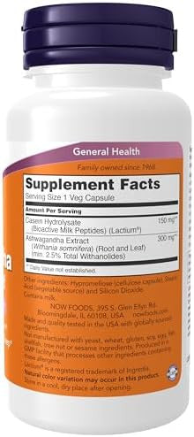 Now Foods Supplements Ashwagandha Stress Relief Mood And Sleep Support With Clinically Studied Lactium Promotes Relaxation And Restful Sleep 60 Veg Capsules