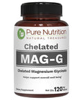 Pure Nutrition Magg - Chelated Magnesium Glycinate Supplement 120 Tabs 440Mg Elemental Magnesium High Absorption Magnesium Supplement To Support Overall Well Being
