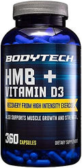 Bodytech Hmb + Vitamin D3 Supports Muscle Growth Strength & Recovery (120 Vegetable Capsules)