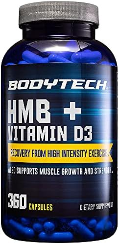 Bodytech Hmb + Vitamin D3 Supports Muscle Growth Strength & Recovery (120 Vegetable Capsules)