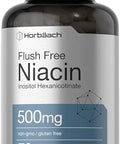Horbaach Niacin 500mg Flush Free 70 Capsules Vitamin B3 Inositol Hexanicotinate NonGMO and Gluten Free