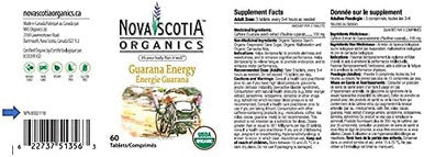 Nova Scotia Organics Guarana Energy (60 tablets) - NPN 80021110