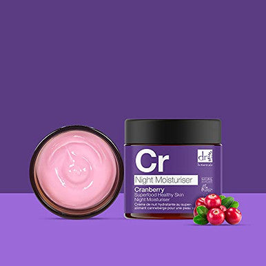 Dr Botanicals Superfood Triple Action Hydrating Night Moisturizer With Vitamin E Cranberry Seed Oil Juniper Berry Oil. Revives Ageing Skin Neutralizes Against Toxins Softens Skin(2.02 Fl Oz)