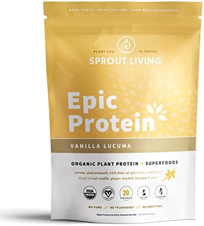 Sprout Living Protein Essentials Vanilla Lucuma & Pumpkin (Epic Protein Vanilla Lucuma And Simple Protein Pumpkin) Complete Organic Plantbased Protein Powders