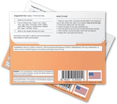 Iron Plus Topical Patch By Patchaid 30Day Supply