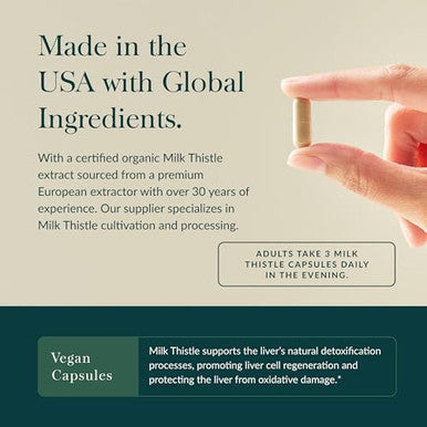 Gaia Herbs Milk Thistle Liver Supplement & Cleanse Support For Maintaining Healthy Liver Function 60 Vegan Capsules (20Day Supply)