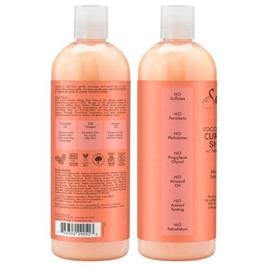 Shea Moisture Curly Hair Products Coconut & Hibiscus Curl & Shine Shampoo Shea Butter Coconut Oil Vitamin E Sulfate Shampoo Anti Frizz Family Size 16 Fl Oz