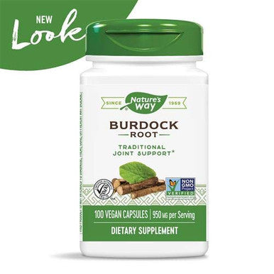 Nature's Way Burdock Root 475 Milligrams per Capsules, 100 Vegetarian Capsules. Pack of 3 bottles.