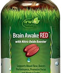 Irwin Naturals Brain Awake Red With Nitric Oxide Booster 60 Liquid Softgels Support Brain Health & Optimize Performance