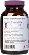 Bluebonnet Nutrition Llysine 500Mg For Healthy Immune Function Supports Collagen Synthesis Soy Gluten Nongmo Kosher Vegan 100 Capsules