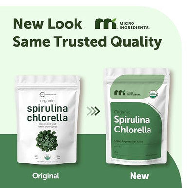 Micro Ingredients Organic Spirulina Chlorella Tablets 720 Count