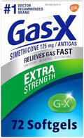 Beano Ultra 800 Gas Prevention And Digestive Enzyme Supplement 100 Count & Gasx Extra Strength Gas Relief Softgels With Simethicone 125 Mg For Bloating Relief 72 Count