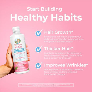 Maryruth'S Women'S Multivitamin Hair Growth Liposomal (Peach) & Iron Liquid (Berry) Clean Label Project Verified Supplements For Beauty Immunity & Overall Health Vegan Non-Gmo Gluten-Free