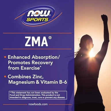 Now Foods Sports Nutrition, Zma (Zinc, Magnesium And Vitamin B-6), Enhanced Absorption, Sports Recovery, 90 Capsules