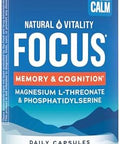 Natural Vitality Focus Magnesium LThreonate and Phosphatidylserine Nootropic Brain Supplements for Memory Focus and Cognition Gluten Vegetarian 60 Capsules