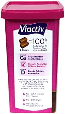 Viactiv Max Formula Calcium +Vitamin D3 Supplement For Bone Health Milk Chocolate 100 Soft Chews - 3 Pack