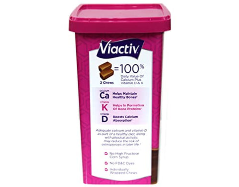 Viactiv Max Formula Calcium +Vitamin D3 Supplement for Bone Health Milk Chocolate 100 Soft Chews 3 Pack