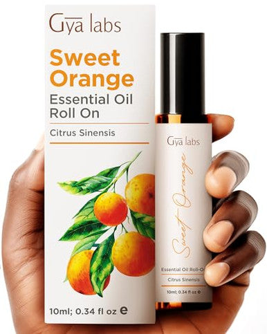 Gya Labs Sweet Orange & Sandalwood Roll On Set - Essential Oils Aromatherapy Roll On With Essential Oil Set - 2X0.34 Fl Oz - Gya Labs