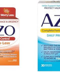 Azo Bladder Control With Goless Daily Supplement Helps Reduce Occasional Urgency & Complete Feminine Balance Daily Probiotics For Women
