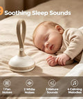 Evoceler Portable White Noise Sound Machine For Baby Adult With 9 Soothing Sound Memory Function 64H Powerful Battery For Home Travel Office Toddler Lock Reinforced Clip Baby Registry White