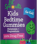 Lil' Sprouts Kids Melatonin and Magnesium Bedtime Gummies 60 Count Berry Flavor 100% Drug Free NonGMO and Gluten Free