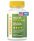 Noor Vitamins Energy+ Multivitamin Halal Vitamin for Energy Production and Immunity 26 Vitamins and Minerals Black Seed Dates Honey for Men and Women. Gelatin Free 2 Month Supply