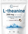Micro Ingredients L-Theanine 200Mg With Magnesium Glycinate 400 Coconut Mct Oil Softgels 2-In-1 Amino Acid & Mineral Complex Gentle Care All Day & Night