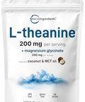 Micro Ingredients L-Theanine 200Mg With Magnesium Glycinate 400 Coconut Mct Oil Softgels 2-In-1 Amino Acid & Mineral Complex Gentle Care All Day & Night