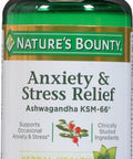 Nature's Bounty Anxiety & Stress Relief Ashwagandha Ksm-66 Tablets 50 Count