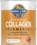 Garden Of Life Multi-Sourced Collagen Peptides Turmeric Powder - Apple Cinnamon 20 Servings For Women Men Joints Mobility Hydrolyzed Collagen Protein Powder Supplements